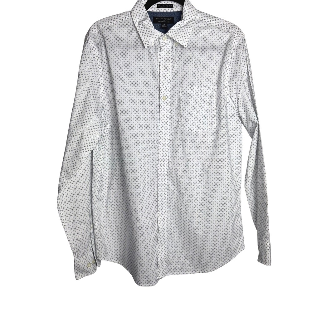 Banana Republic Mens Standard Fit Stretch‎ Soft Wash Button Down Shirt Medium